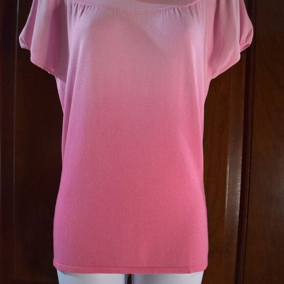 INC International Concepts Pink Ombre Cowl High Neck Sweater Blouse Size Large - Picture 15 of 15